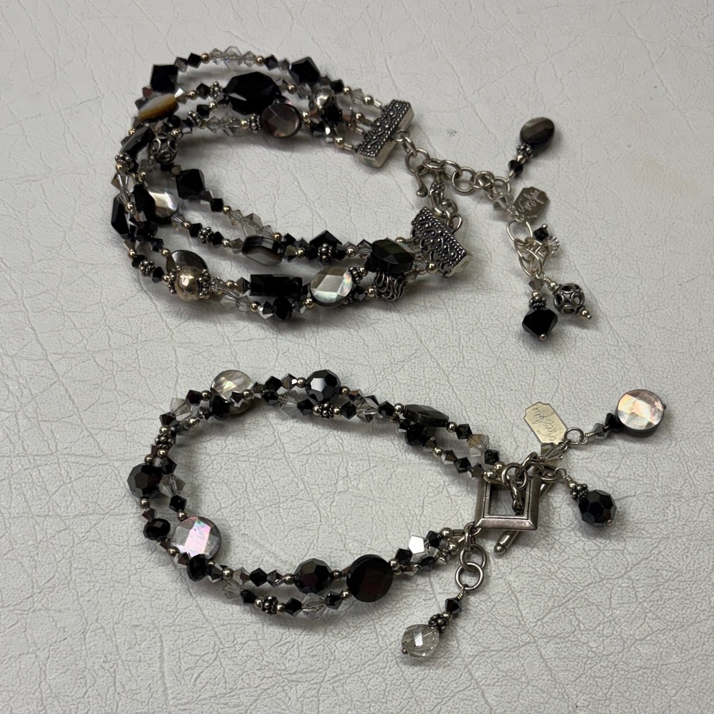 Tres Jolie Accessories Black and Silver Multi-Strand Bracelet